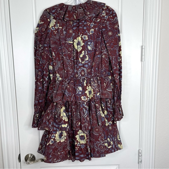 ULLA JOHNSON Lola Floral Cotton Ruffle Mini Dress NEW Heliotrope Size 8 - Picture 8 of 16